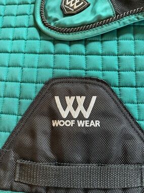 Woof Wear British green large dressage saddle pad and large fly bonnet